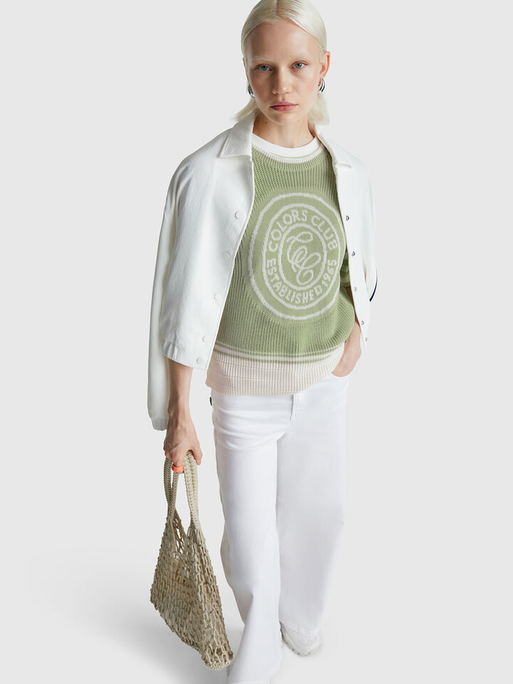 SLEEVELESS SWEATER Femme image number 3